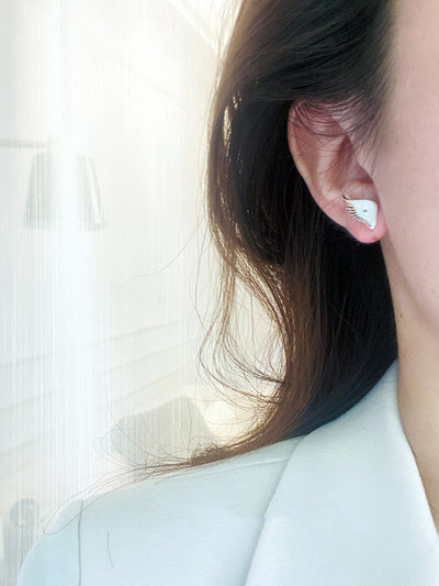 Aretes de Pareja Cerámica y Plata 925 Unisex Blanco y Negro - Image 10