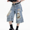 Shorts Denim Rotos Cintura Alta Sueltos para Mujer