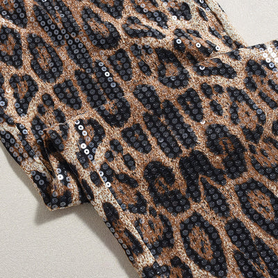 Pantalones Rectos Estampado Leopardo con Lentejuelas - Diseño Europeo - Image 14
