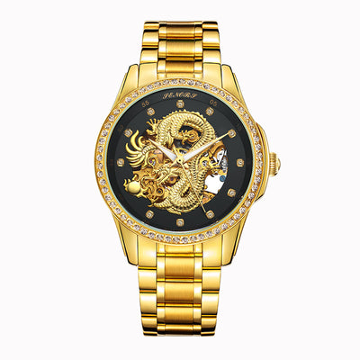 Reloj para Hombre con Dragón Dorado en Relieve - Image 7