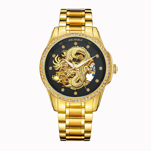 Reloj para Hombre con Dragón Dorado en Relieve - Image 7