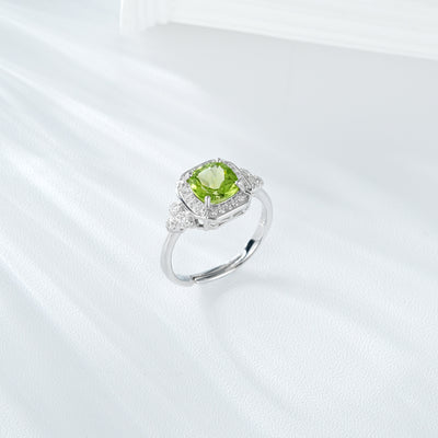 Anillo de Plata Peridoto Verde Elegante Temperamento S925 - Image 16
