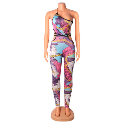 Jumpsuit Estilo Discoteca con Estampado Digital Asimétrico - Image 12
