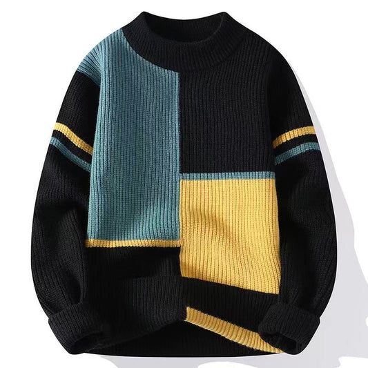 Suéter Base Layer Holgado de Bloques de Color - Calidez Effortless