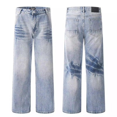 Pantalones Hombre Estilo Retro Desgastado con Rayas de Rayo y Textura de Bambú - Image 6