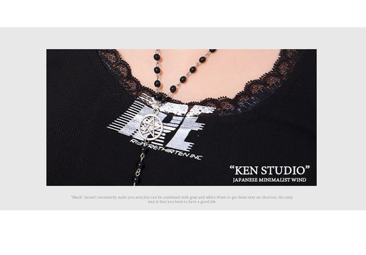 Camisola Negra de Encaje con Cuello U - Top Slim Ajustado para Mujer - Image 9