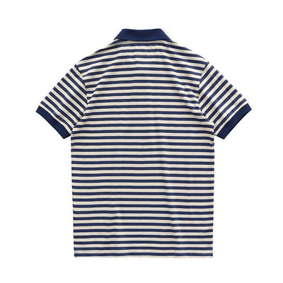 Camisa Retro de Rayas para Hombre - Cuello Ancho Suelta y Fresca - Image 8