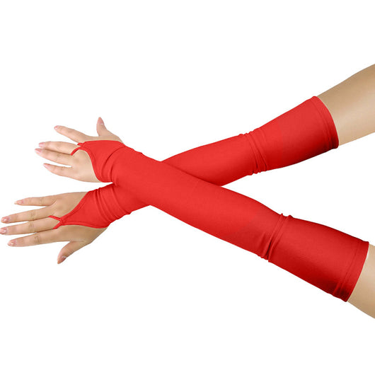 Guantes Sin Dedos de Satén Elástico con Gancho