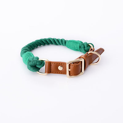 Juego de Collar y Correa para Perros Medianos y Grandes en Cuero y Algodón Tejido - Image 6