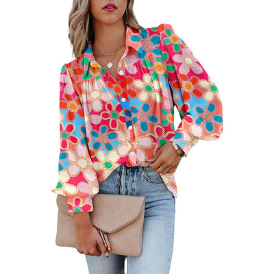 Blusa Elegante de Mangas Abullonadas Multicolor Estilo Europeo - Image 6