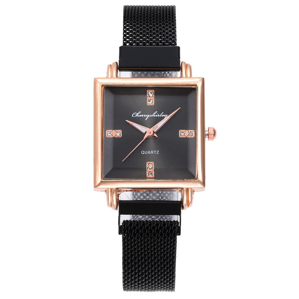 Reloj de Diamantes para Mujer con Cierre Magnético de Diseño Minimalista