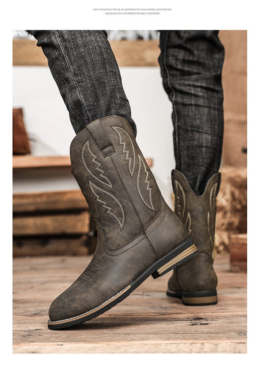Bota Vaquera Retro Otoño Invierno - Estilo Western Clásico - Image 19