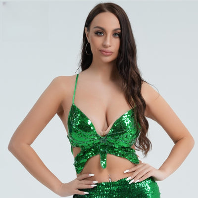 Top Sostén con Lentejuelas y Diseño de Mariposa - Image 6