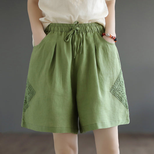 Pantalón Lino Ancho Cintura Alta con Encaje - Comodidad y Estilo Casual - Image 7