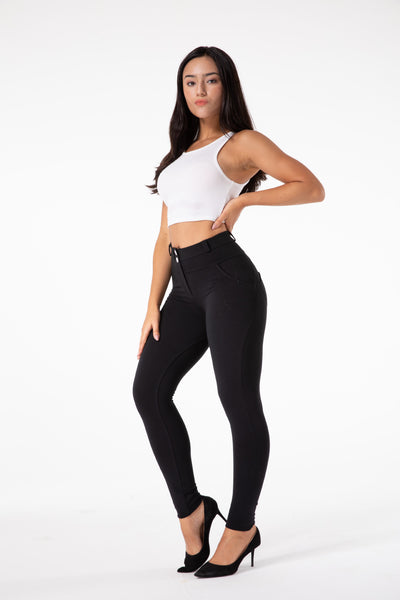 Pantalones de Baile Ajustados Cintura Media Negro - Image 4