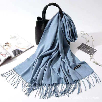 Bufanda de Imitación Cashmere para Mujer - Chal Versátil Cálido con Flecos - Image 21