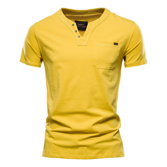 Camiseta Deportiva Slim Fit de Algodón con Bolsillo para Hombre
