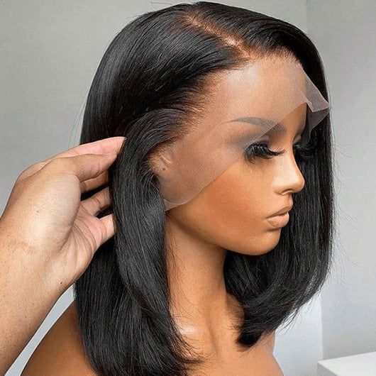 Peluca Bob Liso con Frente de Encaje Cabello Humano