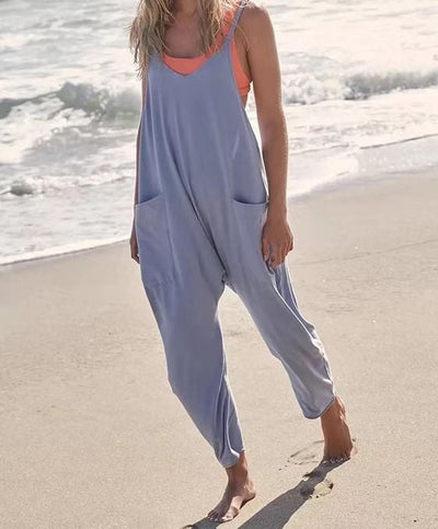 Jumpsuit Elegante de Mujer Cuello V con Bolsillos - Image 10