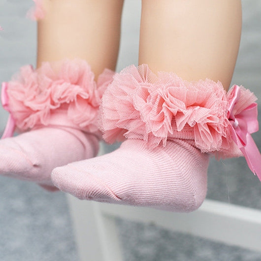 Calcetines cortos de encaje de malla para niños - Image 3