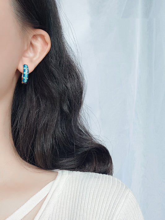 Aretes Retro Oro Rosado con Diseño Tallado