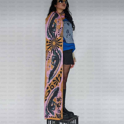 Bufanda Tejida Personalizada con Patrón Jacquard para Mujer - Image 3