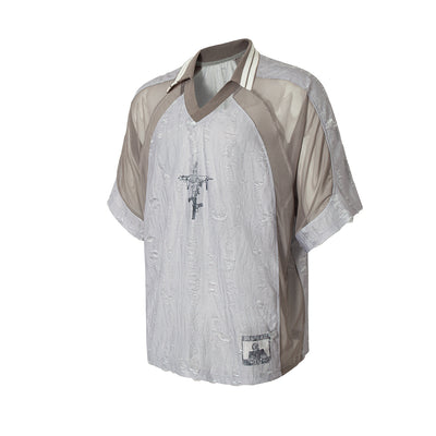 Sudadera Tipo Polo con Costuras Desgastadas para Hombre - Image 4