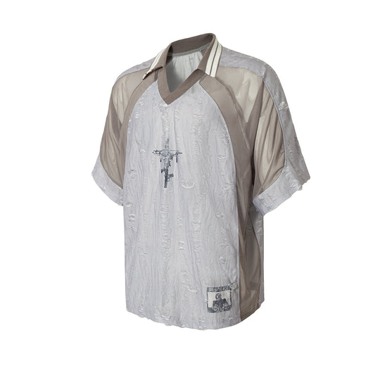 Sudadera Tipo Polo con Costuras Desgastadas para Hombre - Image 4