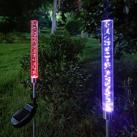 Lámpara Solar de Jardín con Burbujas de Cristal y Luz LED Intermitente - Image 3