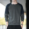 Playera Holgada de Algodón con Cuello Redondo y Manga Larga para Hombre
