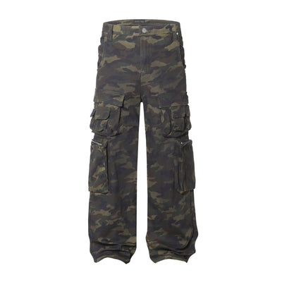 Pantalón de Trabajo Camuflaje Americana Cintura Alta Pierna Ancha - Image 3