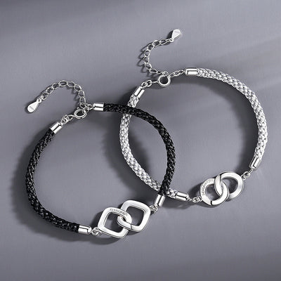 Pulsera de Plata Entrelazada para Parejas - Conexión Infinita - Image 4