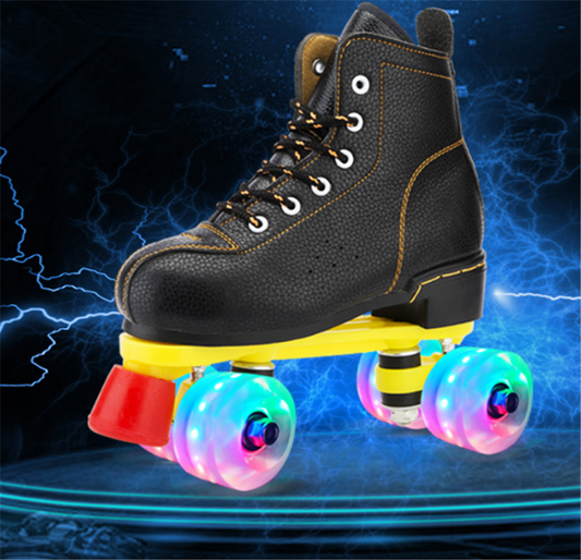 Patines de Cuatro Ruedas Dobles Profesionales con Luces LED