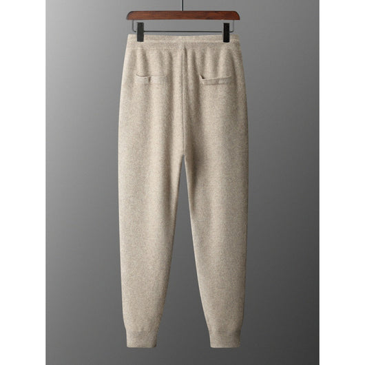 Pantalones de Lana Tejidos con Puño Cálido para Hombre - Casual Ejecutivo Primavera Otoño - Image 4