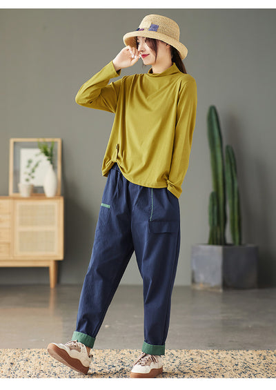 Blusa Retro de Cuello Alto con Botones y Mangas Largas para Mujer - Image 12
