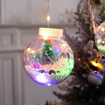 Cortina LED Navideña con Luces Muñeco de Nieve y Esferas Brillantes - Decoración de Ventana 10 Piezas - Image 10