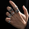 Anillo Calavera Hueca con Cerebro Necronomicón - Diseño Vintage Exagerado para Hombre