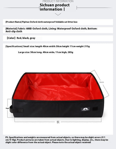 Arenero Portátil Plegable Impermeable para Gatos - Image 22