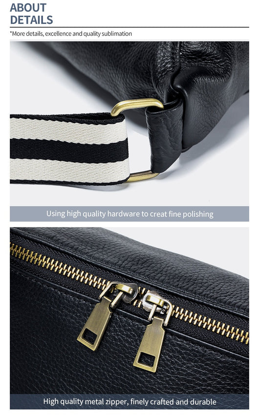 Bolso Mensajero de Cuero Genuino para Mujer - Gran Capacidad, Estilo Casual - Image 14