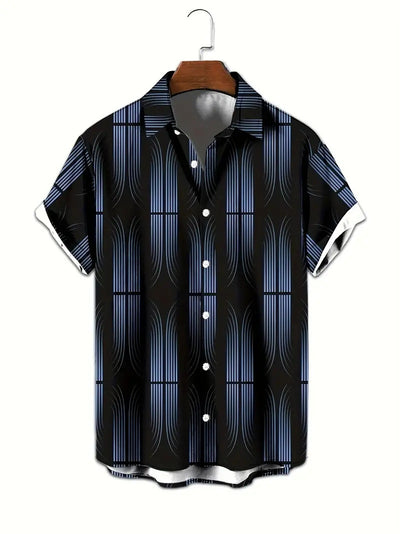 Camisa Manga Corta Hombre con Estampado Geométrico Moderno - Image 11