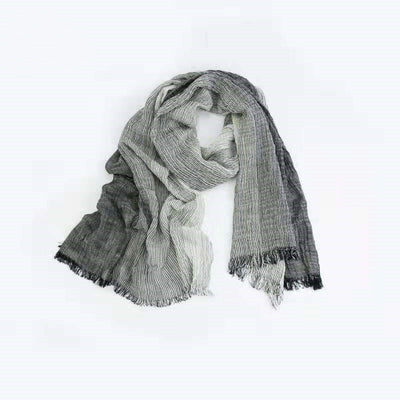 Bufanda de Algodón y Lino a Rayas - Image 11
