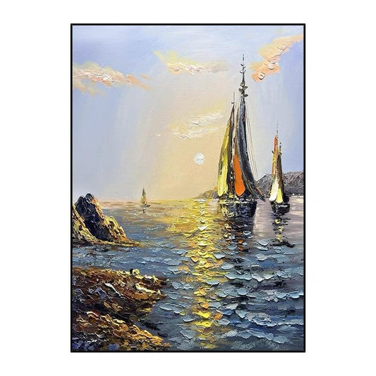 Cuadro Óleo Marino Pintado a Mano - Arte Moderno para Sala de Estar - Image 5