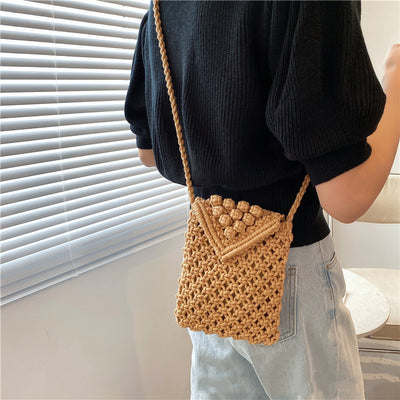 Bolsa Tejida al Hombro Estilo Occidental con Textura de Mensajero - Image 8
