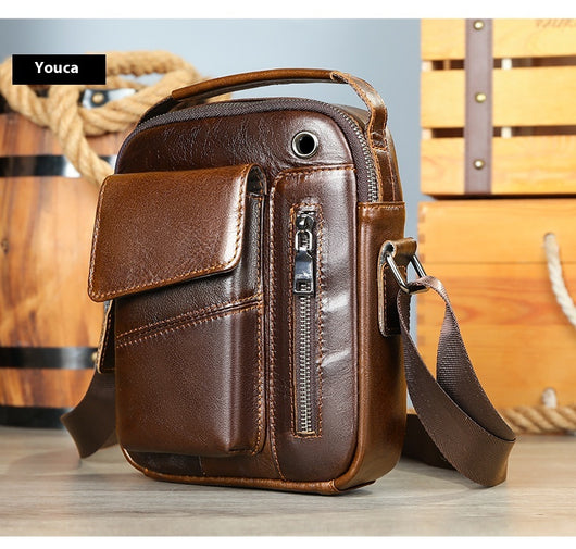 Bolso Crossbody de Cuero Minimalista para Hombre - Image 22