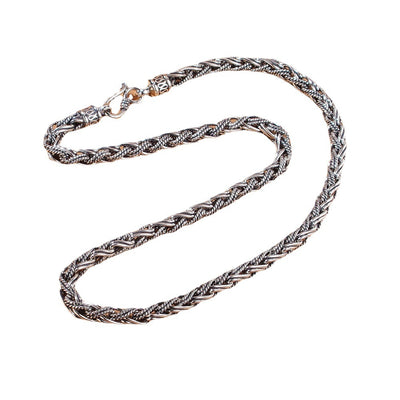 Collar de Plata 925 con Cuerda de Cáñamo Tejida a Mano para Hombre - Image 8