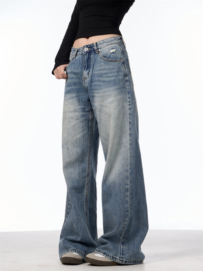 Jeans Vintage Rotos de Cintura Alta para Mujer - Azul Clásico - Image 19