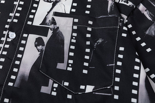 Camisa Suelta Estampado Video Tape para Hombre - Image 14