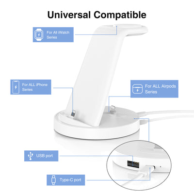 Cargador Inalámbrico Magnético 3 en 1 con Soporte para Celular - Image 5