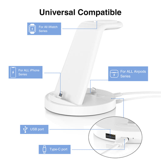 Cargador Inalámbrico Magnético 3 en 1 con Soporte para Celular - Image 5