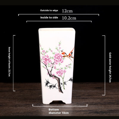 Maceta Cuadrada de Cerámica Esmaltada Púrpura con Diseño Moderno para Plantas - Image 9
